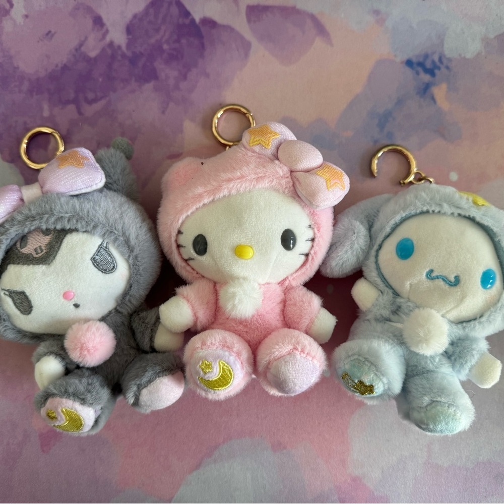 Sanrio Plush Keychains - Set of 3